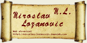 Miroslav Lozanović vizit kartica